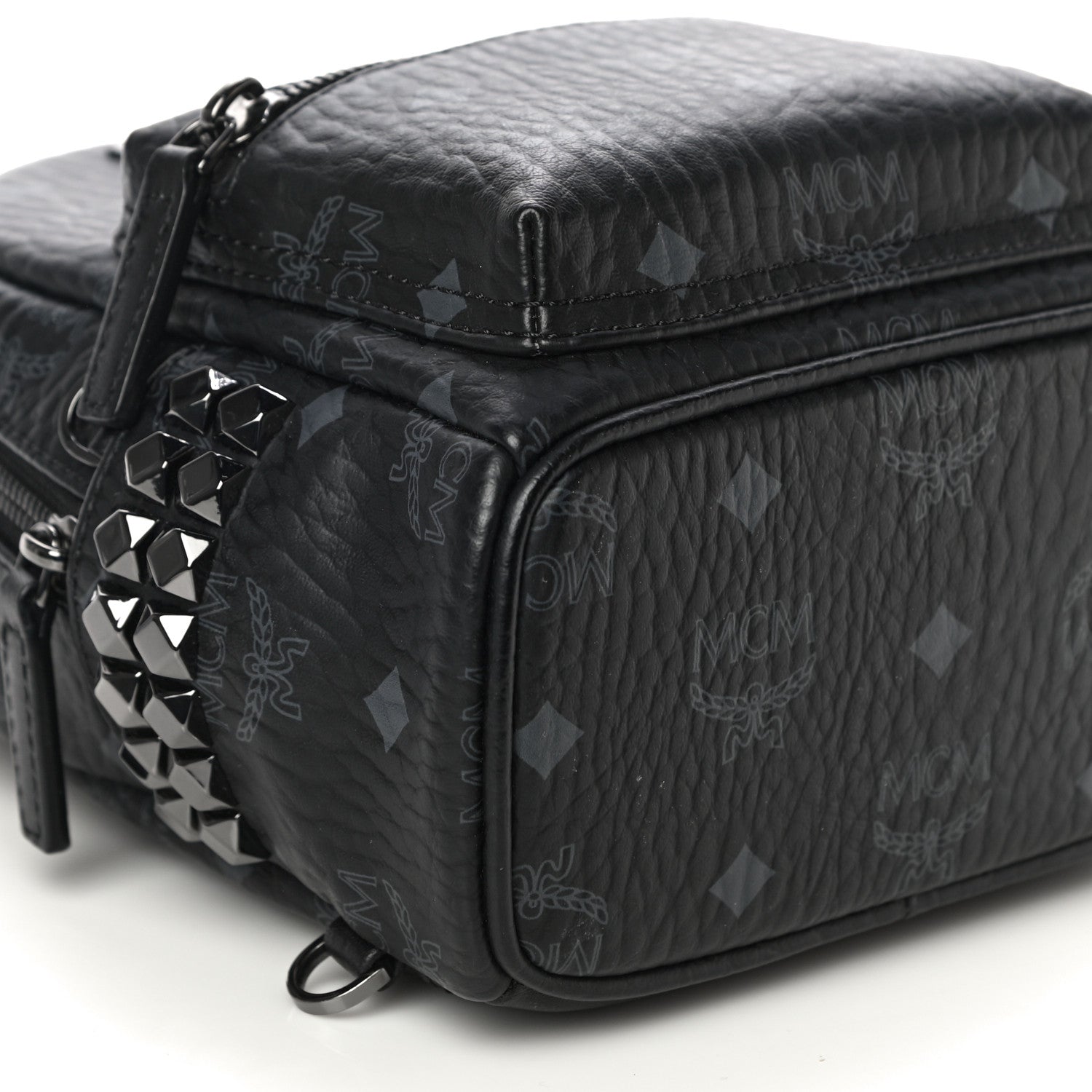 MCM Visetos Side Stud X-Mini Stark Bebe Boo Backpack Black 9 of 10