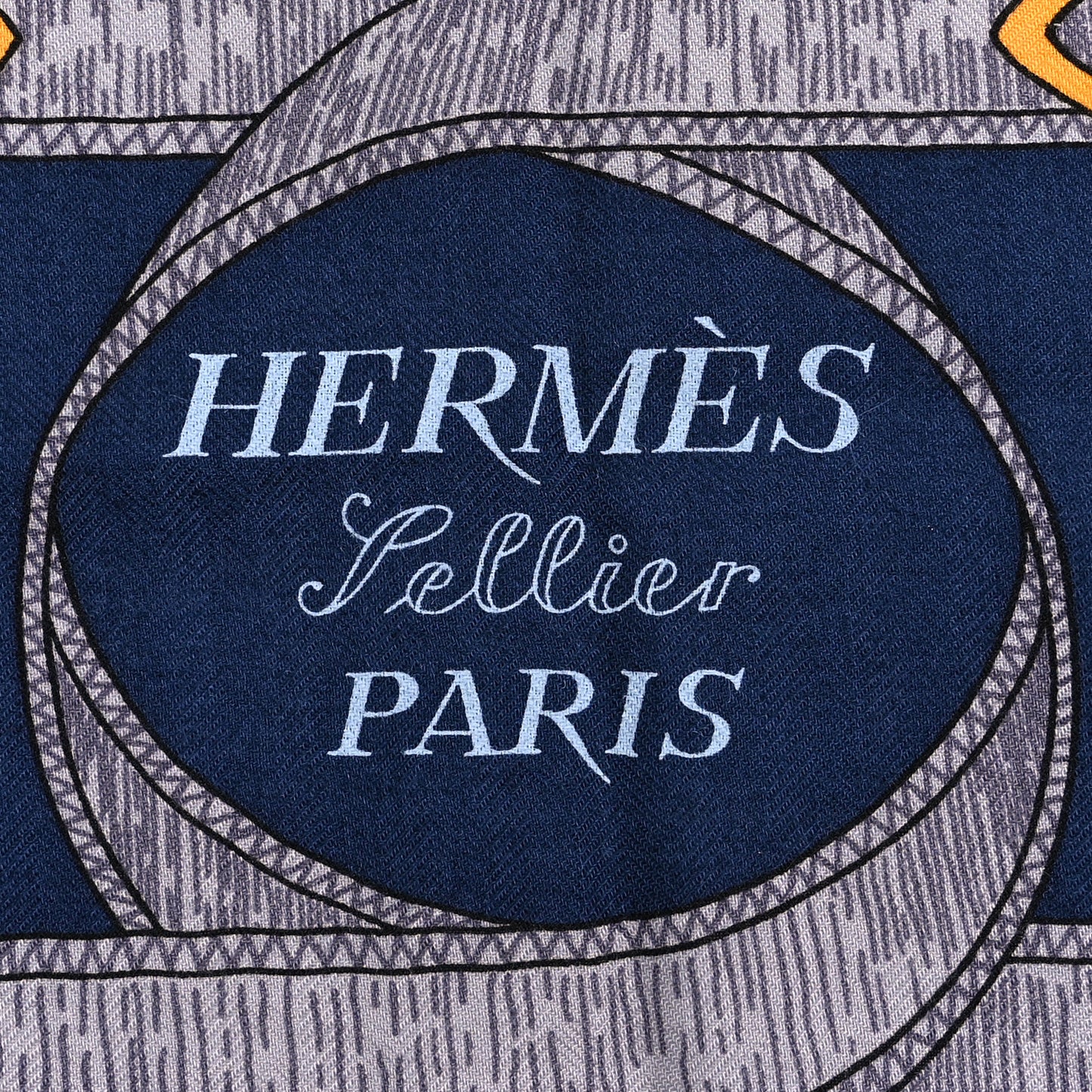 Cashmere Silk Eperon D'Or Shawl 140 Marine Miel Gris