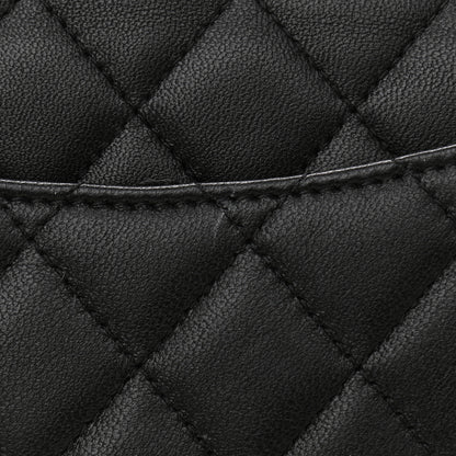 Chanel Lambskin Quilted Pearl Wallet On Chain WOC Black 12 of 13