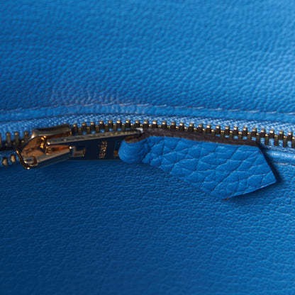 Hermes Taurillon Clemence Birkin 30 Bleu Paradis 15 of 30