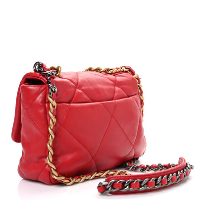 Chanel Lambskin Quilted Medium Chanel 19 Flap Red 3 of 11