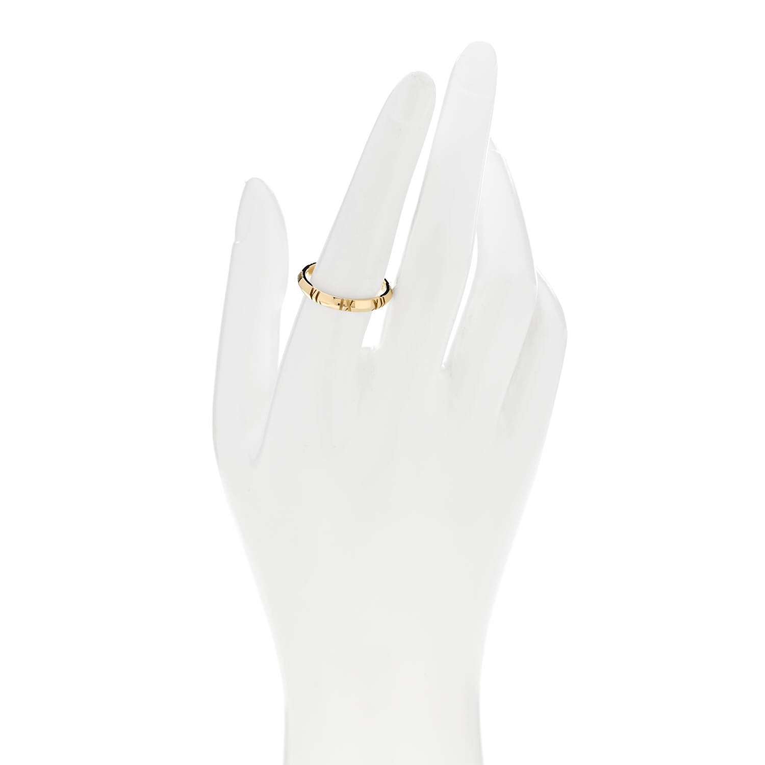 Tiffany 18K Yellow Gold Atlas X Closed Narrow Ring 57 8 2 of 5