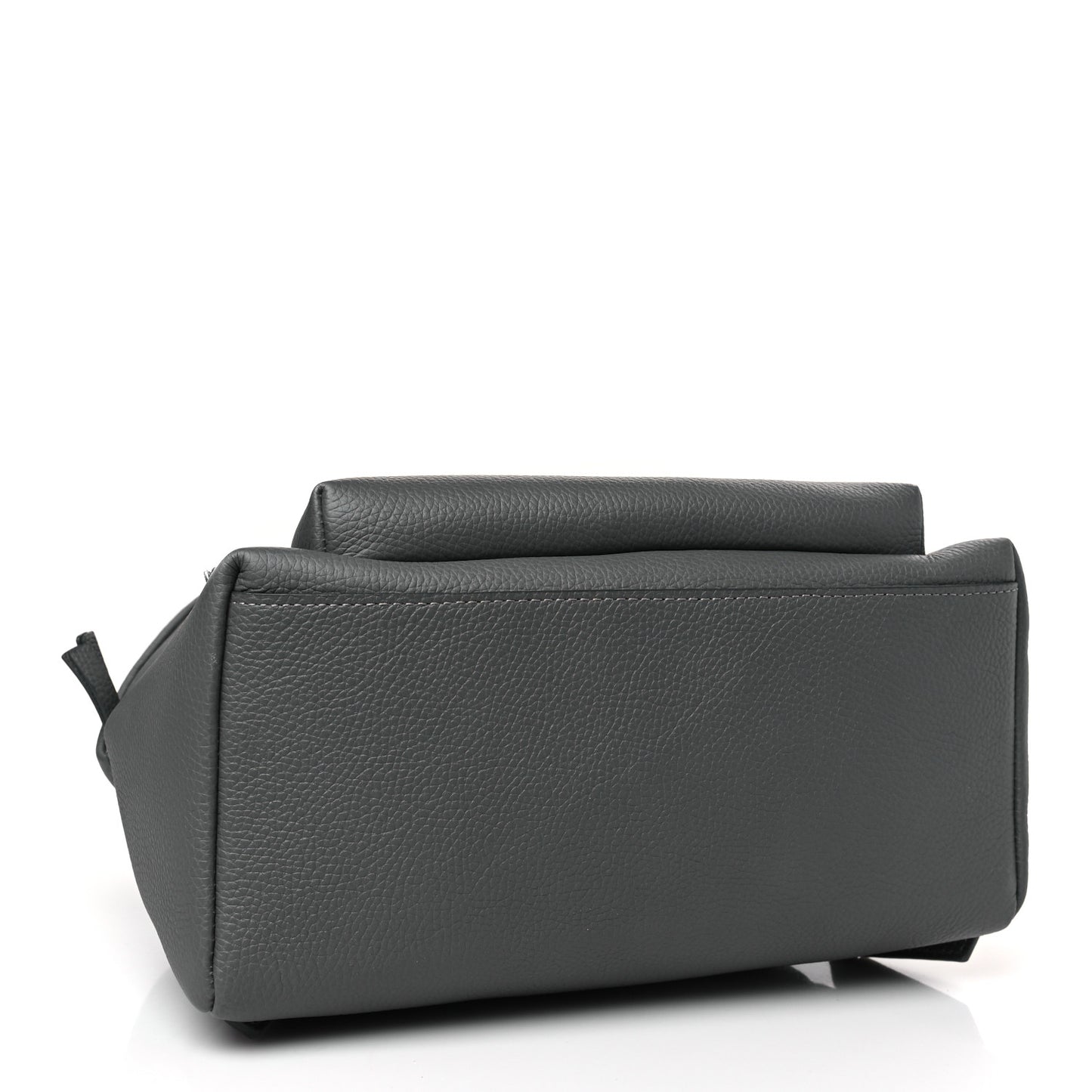 Calfskin Logo Embossed Backpack Charcoal Grey