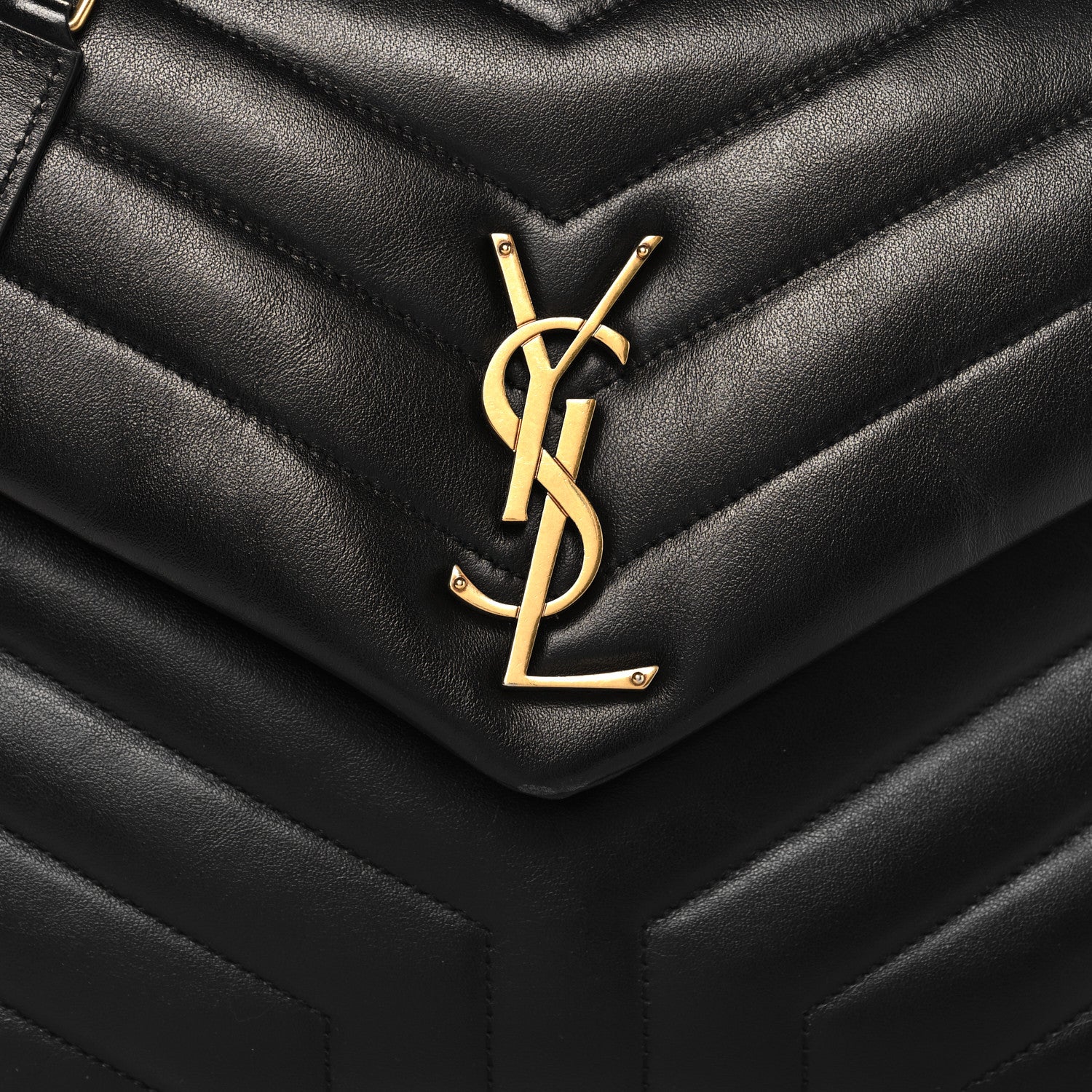 Saint Laurent Calfskin Y Quilted Monogram Medium Loulou Chain Satchel Black 8 of 10