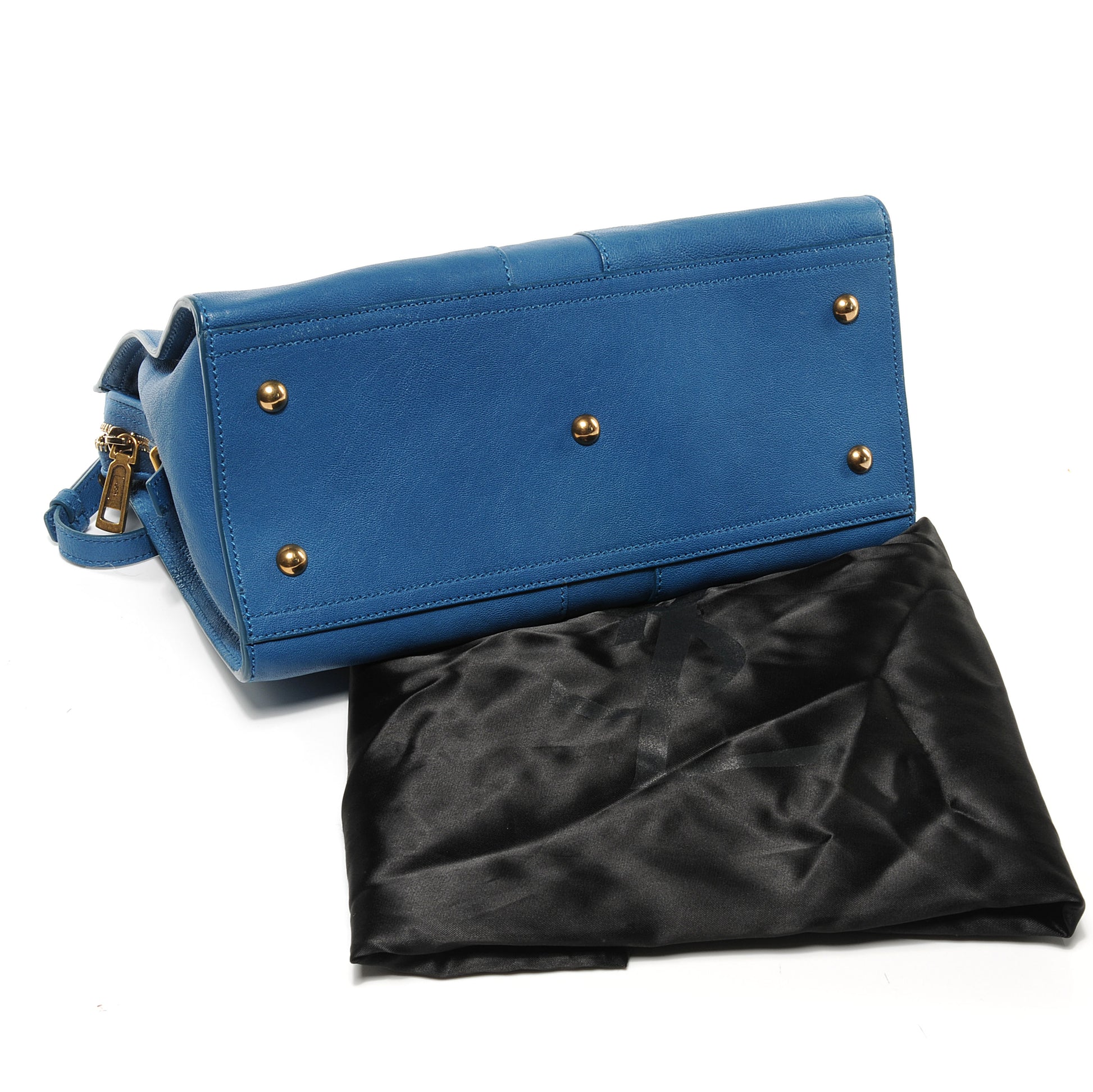 Saint Laurent Leather Mini Cabas ChYc Blue 5 of 8