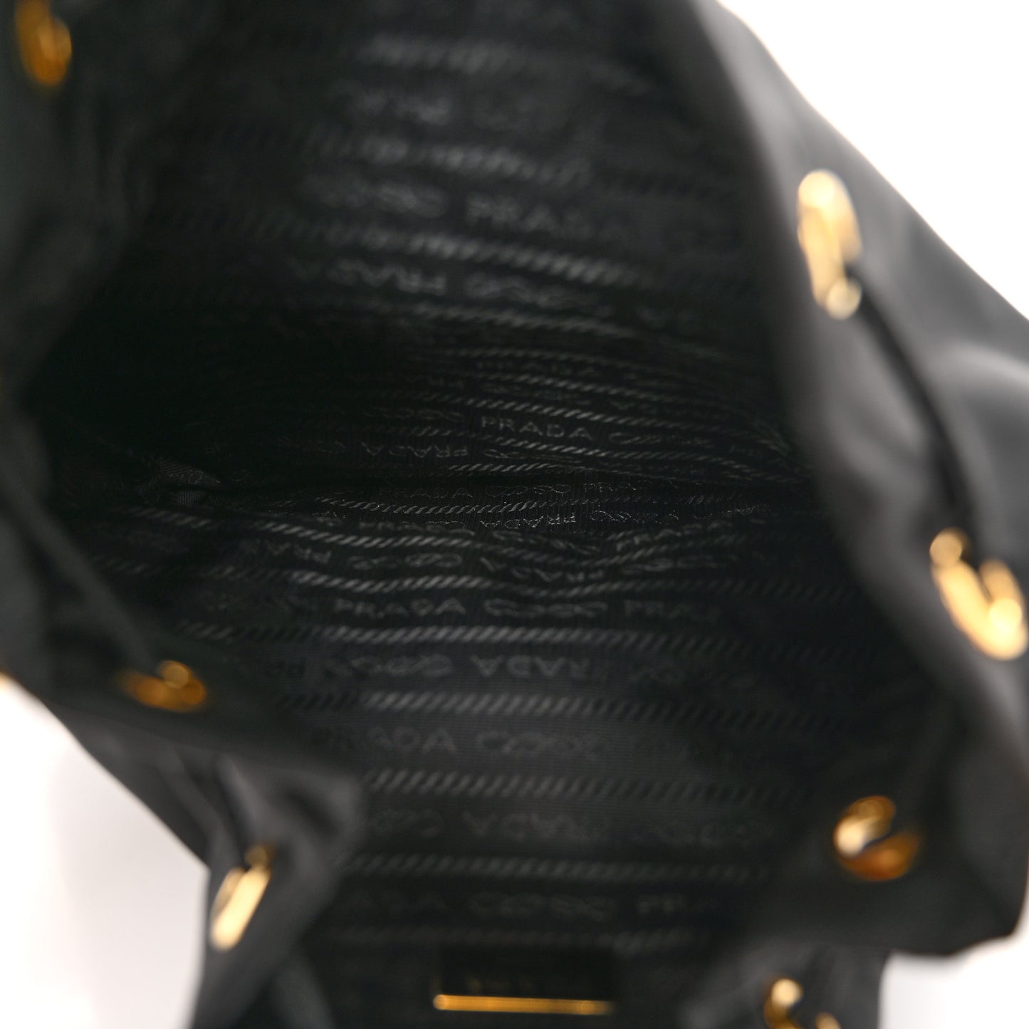Saffiano Tessuto Nylon Mini Bucket Crossbody Bag Black