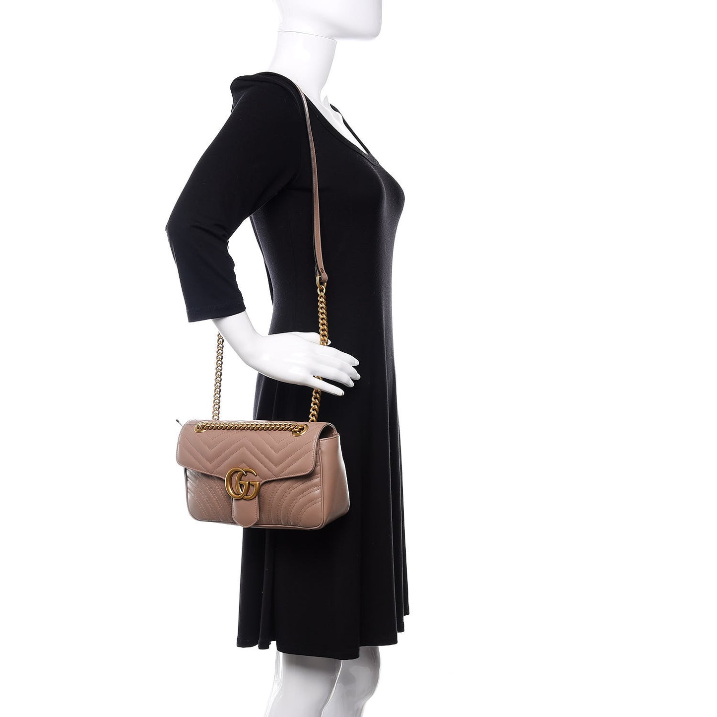 Calfskin Matelasse Small GG Marmont Shoulder Bag Porcelain Rose