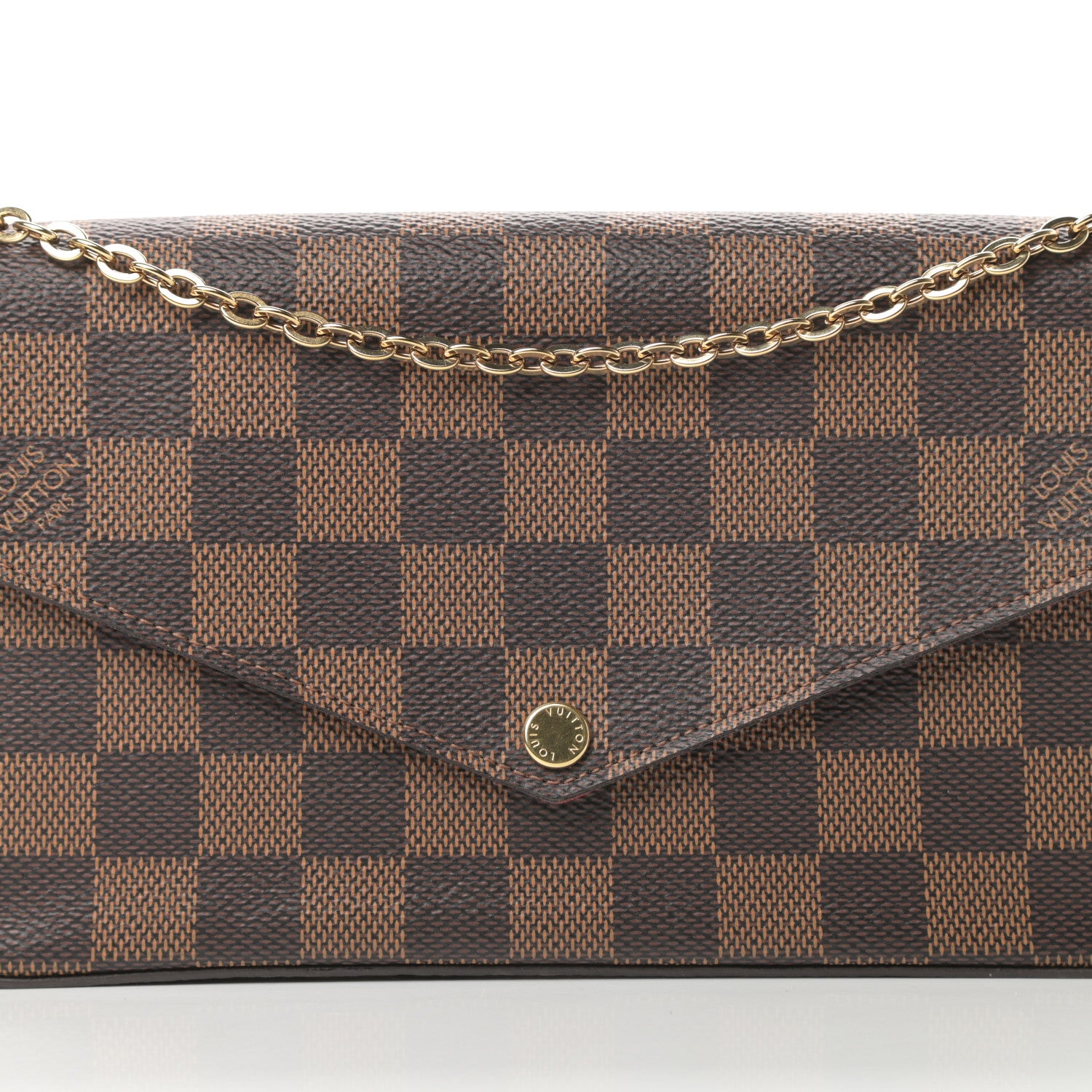 Louis Vuitton Damier Ebene Pochette Felicie Chain Wallet 8 of 12