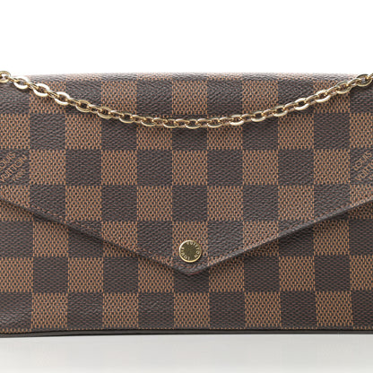 Louis Vuitton Damier Ebene Pochette Felicie Chain Wallet 8 of 12