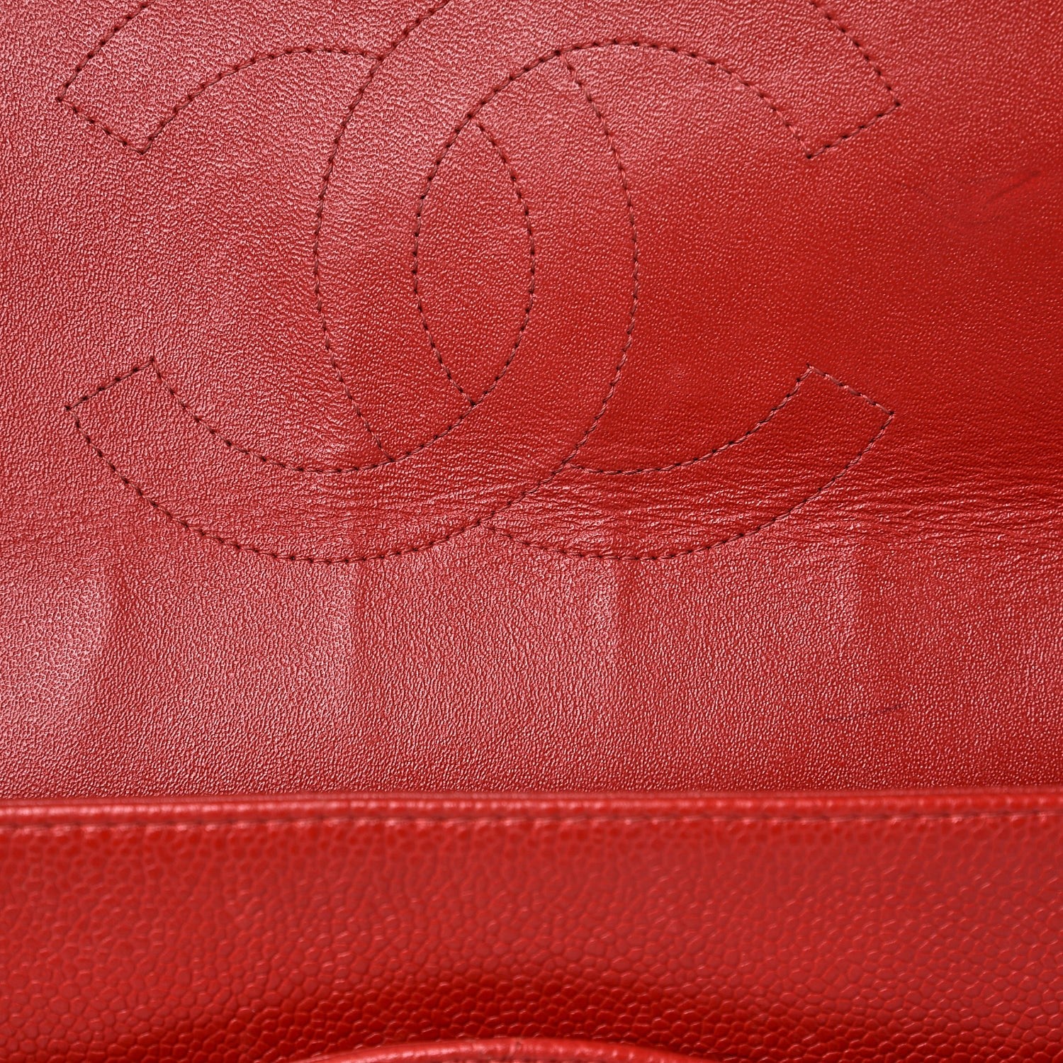 Chanel Caviar Quilted Maxi Double Flap Red 22 of 24