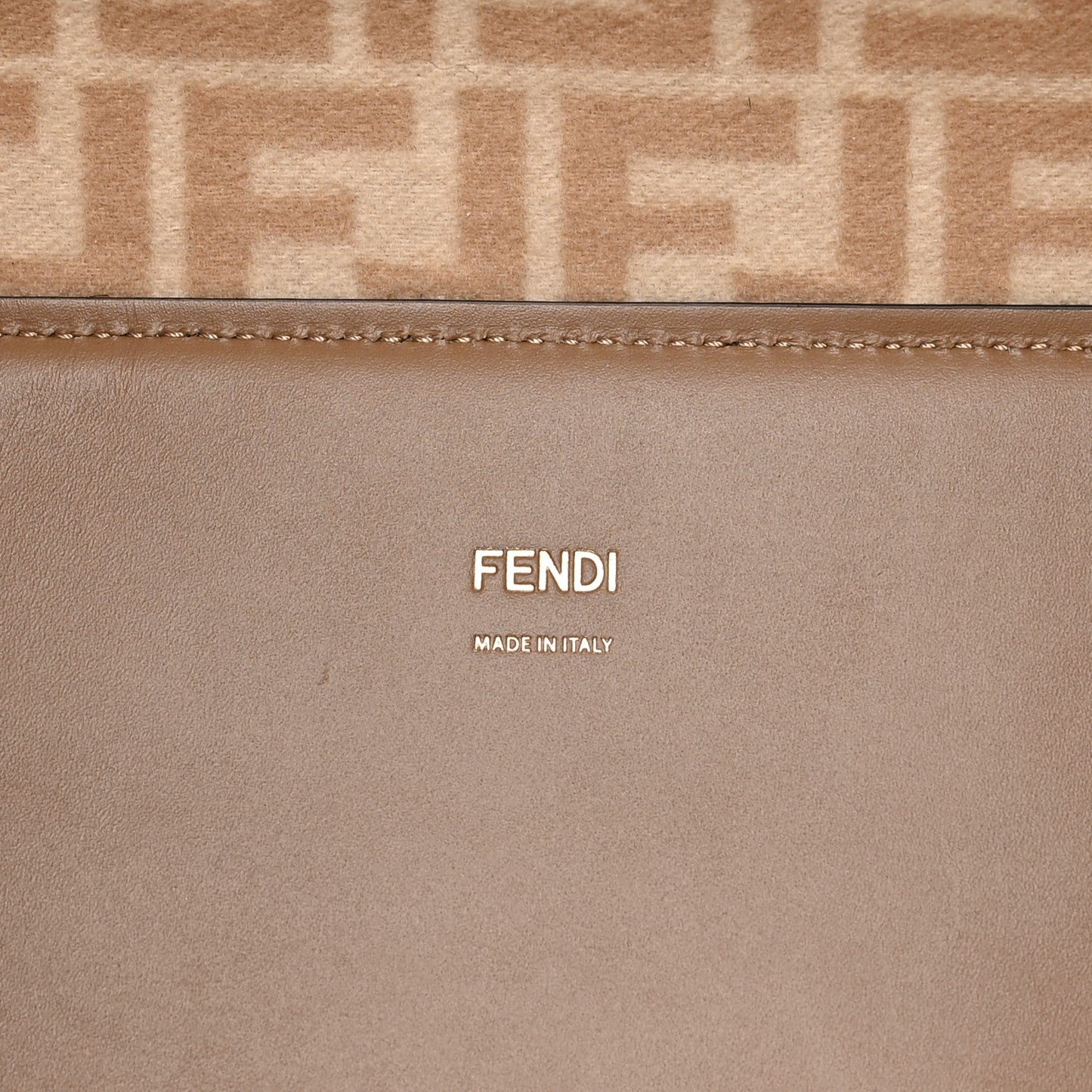 Flannel Vitello King Wool Plexiglass FF Logo Embroidered Medium Fendi Sunshine Shopper Tote Brown