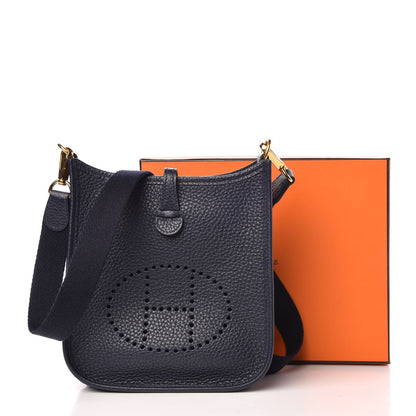 Hermes Taurillon Clemence Amazone Evelyne TPM Bleu Nuit Bleu Indigo 9 of 9