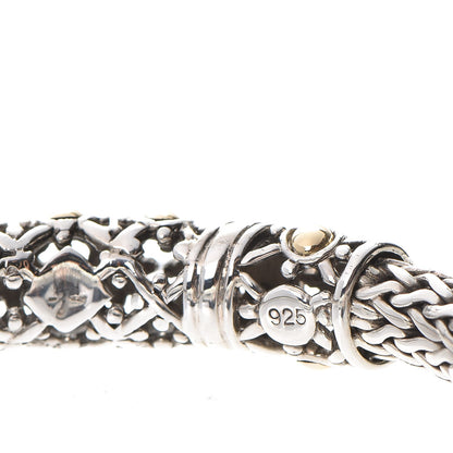 John Hardy Sterling Silver 18K Yellow Gold Jaisalmer Wheat Chain Dot Bracelet M 6 of 8