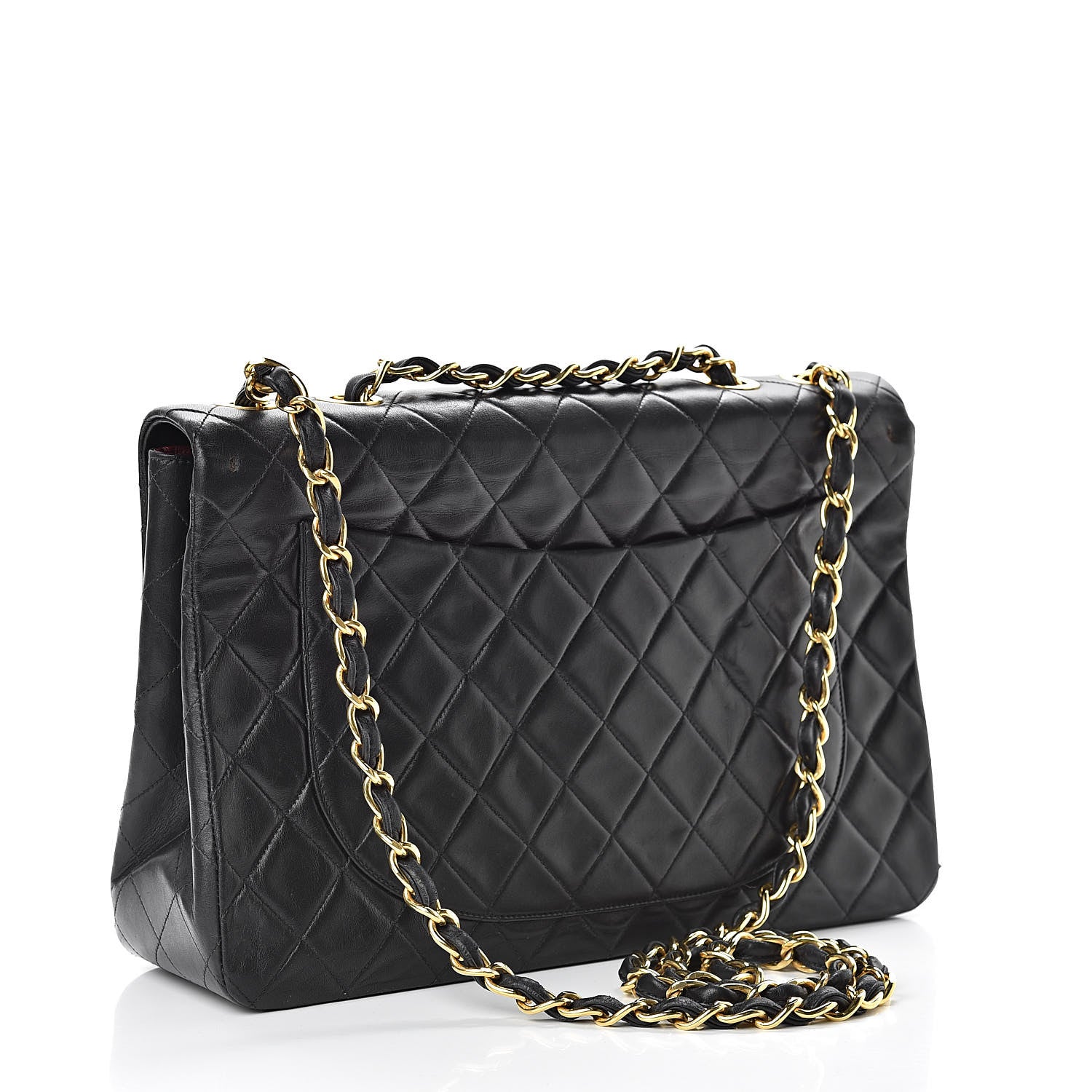 Chanel Lambskin Quilted XL Jumbo Single Flap Black 3 of 14