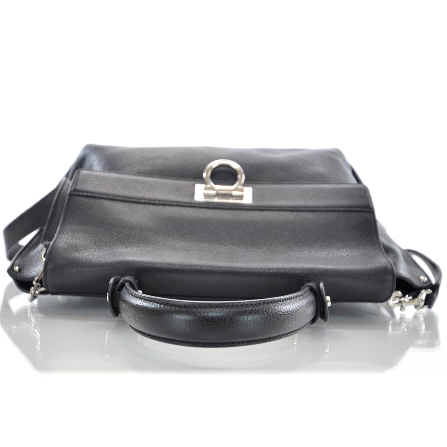 FASHIONPHILE SALVATOREFERRAGAMOLeatherSofiaBlack 5 of 10