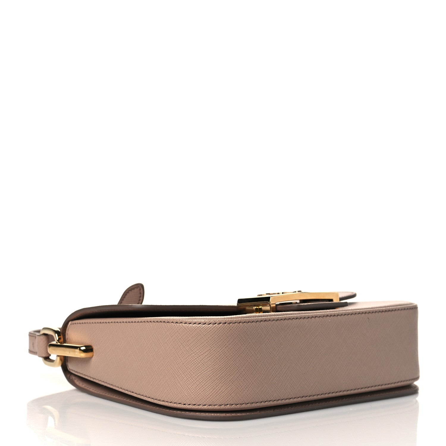 Prada Saffiano Lux Embleme Flap Shoulder Bag Cipria 3 of 9