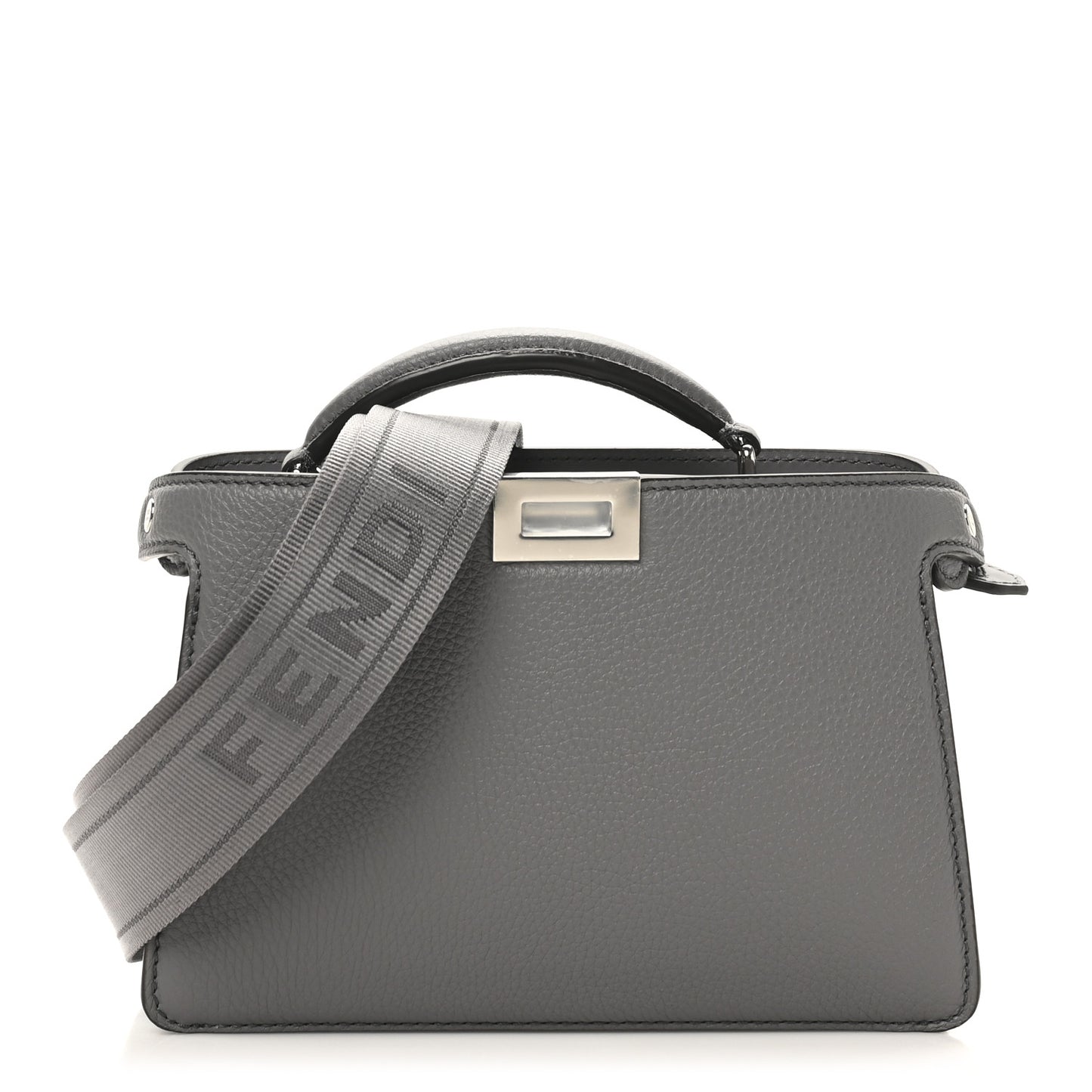 Cuoio Romano Vitello Cover Bi-Color Peekaboo I See U X Cross Satchel Acciaio Pisello