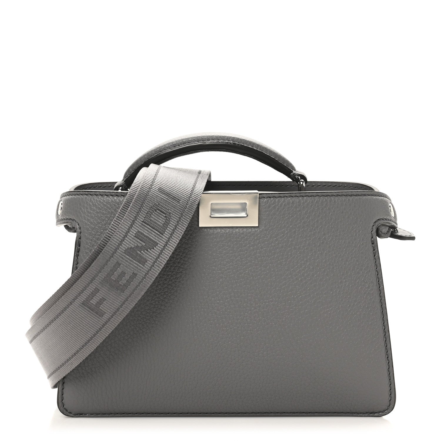 Fendi Cuoio Romano Vitello Cover Bi-Color Peekaboo I See U X Cross Satchel Acciaio Pisello 1 of 10