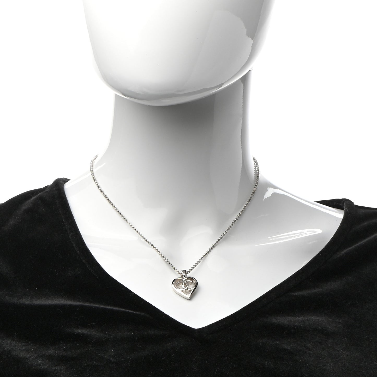 CC Heart Chain Pendant Necklace Gold