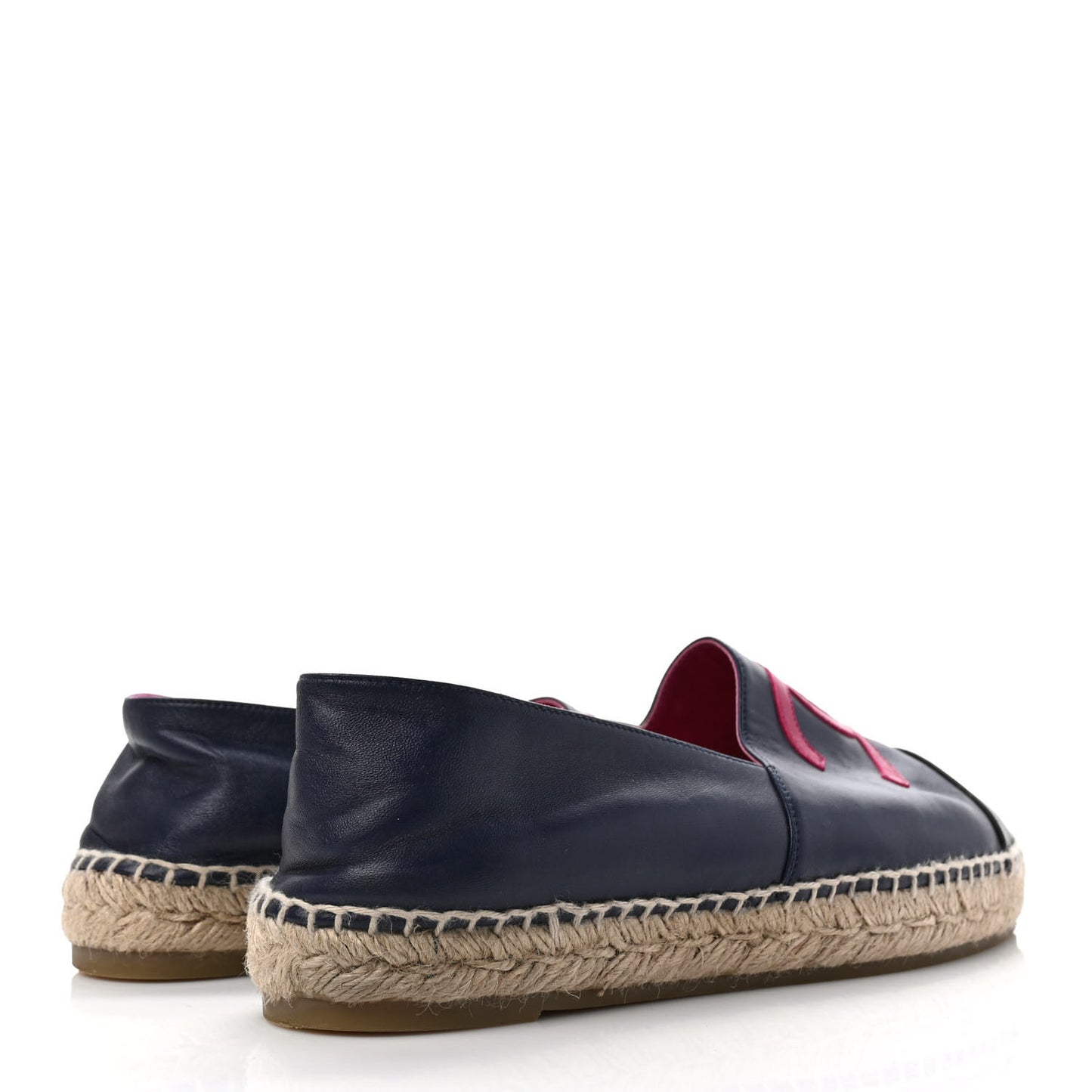 Lambskin CC Espadrilles 42 Navy Fuchsia Black