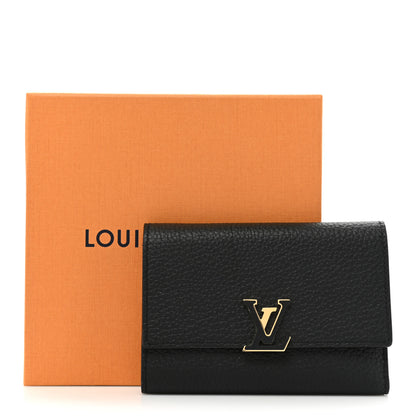 Louis Vuitton Taurillon Capucines Compact Wallet Black 10 of 10