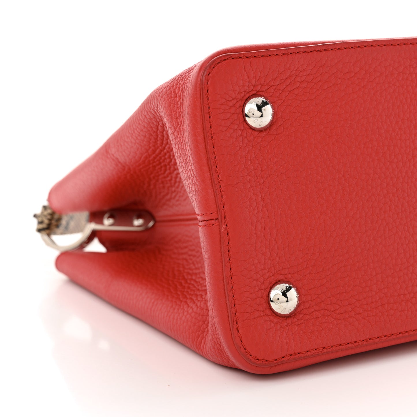 Taurillon Snakeskin Capucines MM Rubis