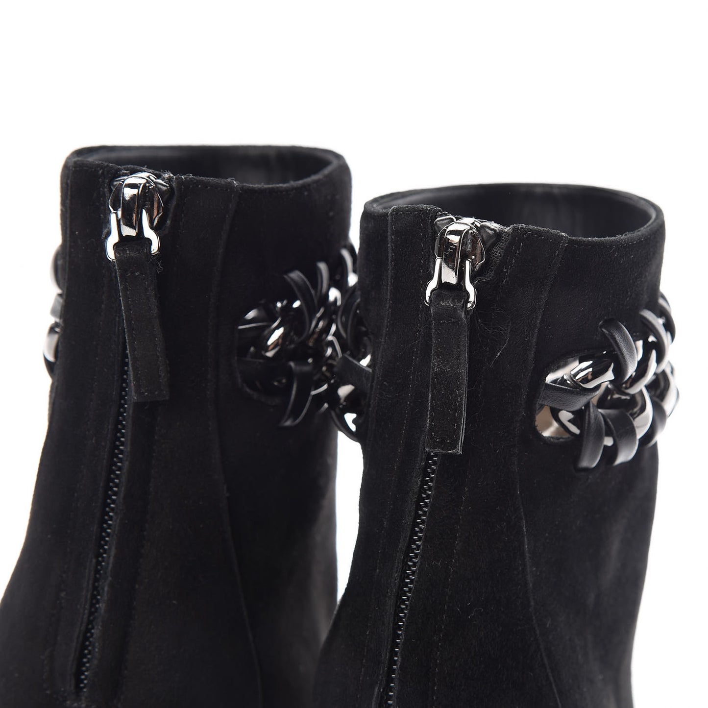 Suede Ankle Chain Boots 35.5 Black