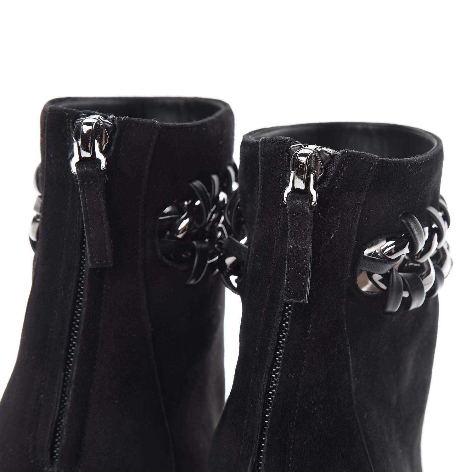 Valentino Garavani Suede Ankle Chain Boots 35.5 Black 9 of 15