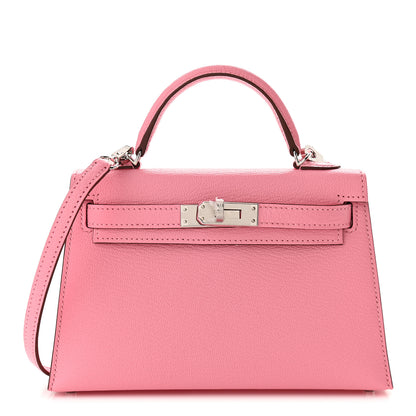 Hermes Chevre Mysore Verso Mini Kelly Sellier 20 Rose Confetti Sanguine 1 of 8