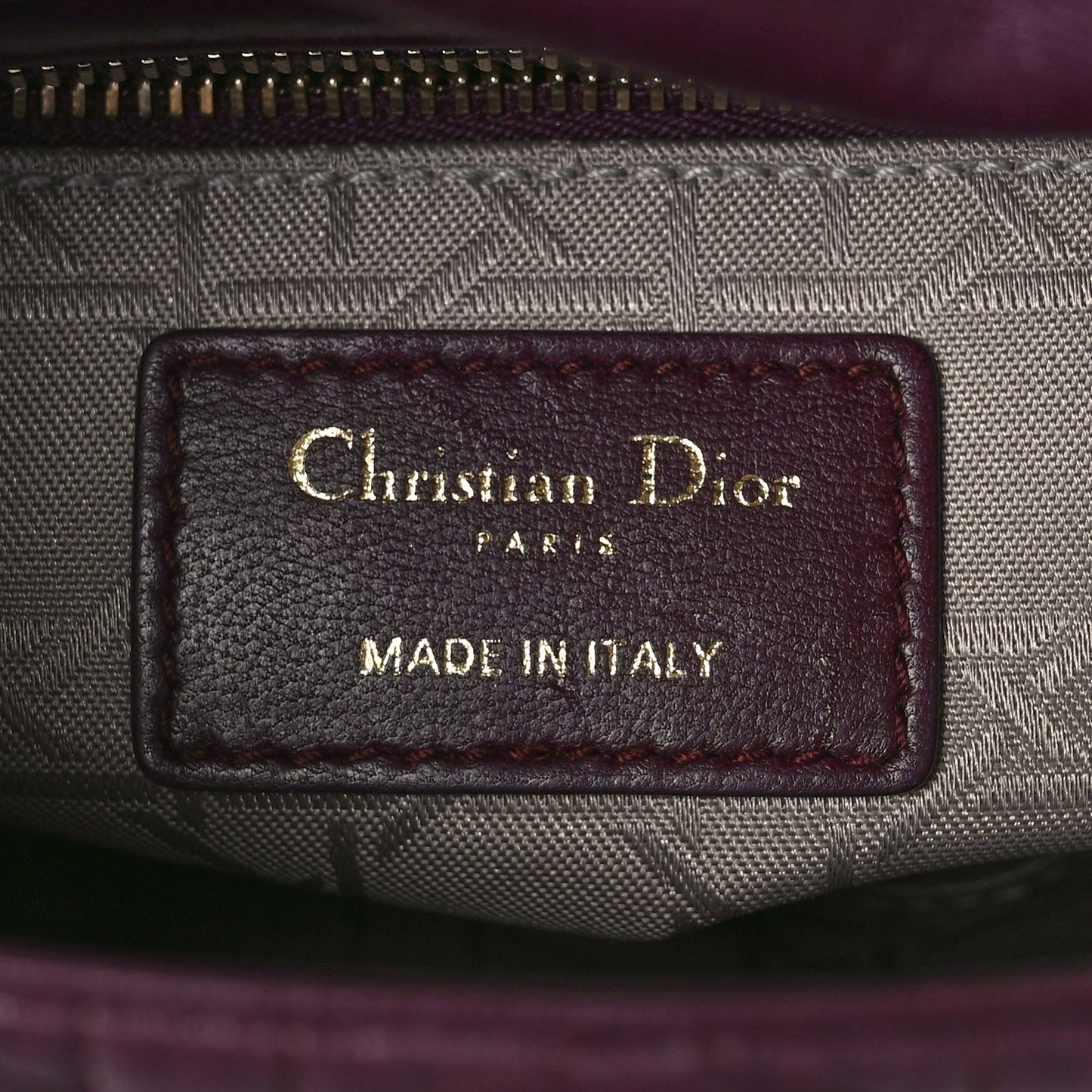 Lambskin Cannage Mini Lady Dior Plum