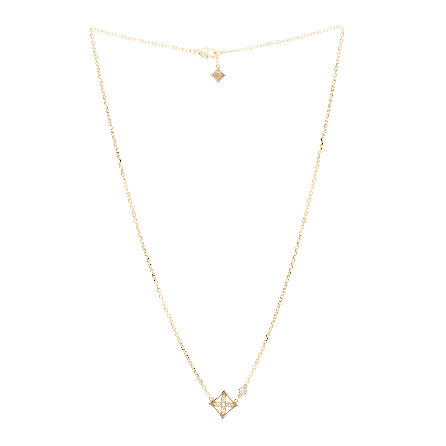 Louis Vuitton 18K Yellow Gold Diamond Idylle Blossom Pendant Pave Necklace 3 of 4