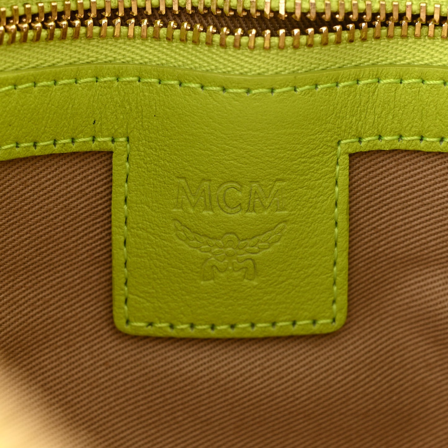 Calfskin Maxi Monogram Crossbody Pouch Green