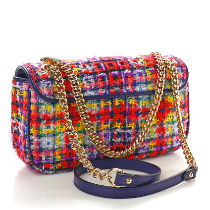 Gucci Tweed Calfskin Small GG Marmont Shoulder Bag Multicolor 3 of 10