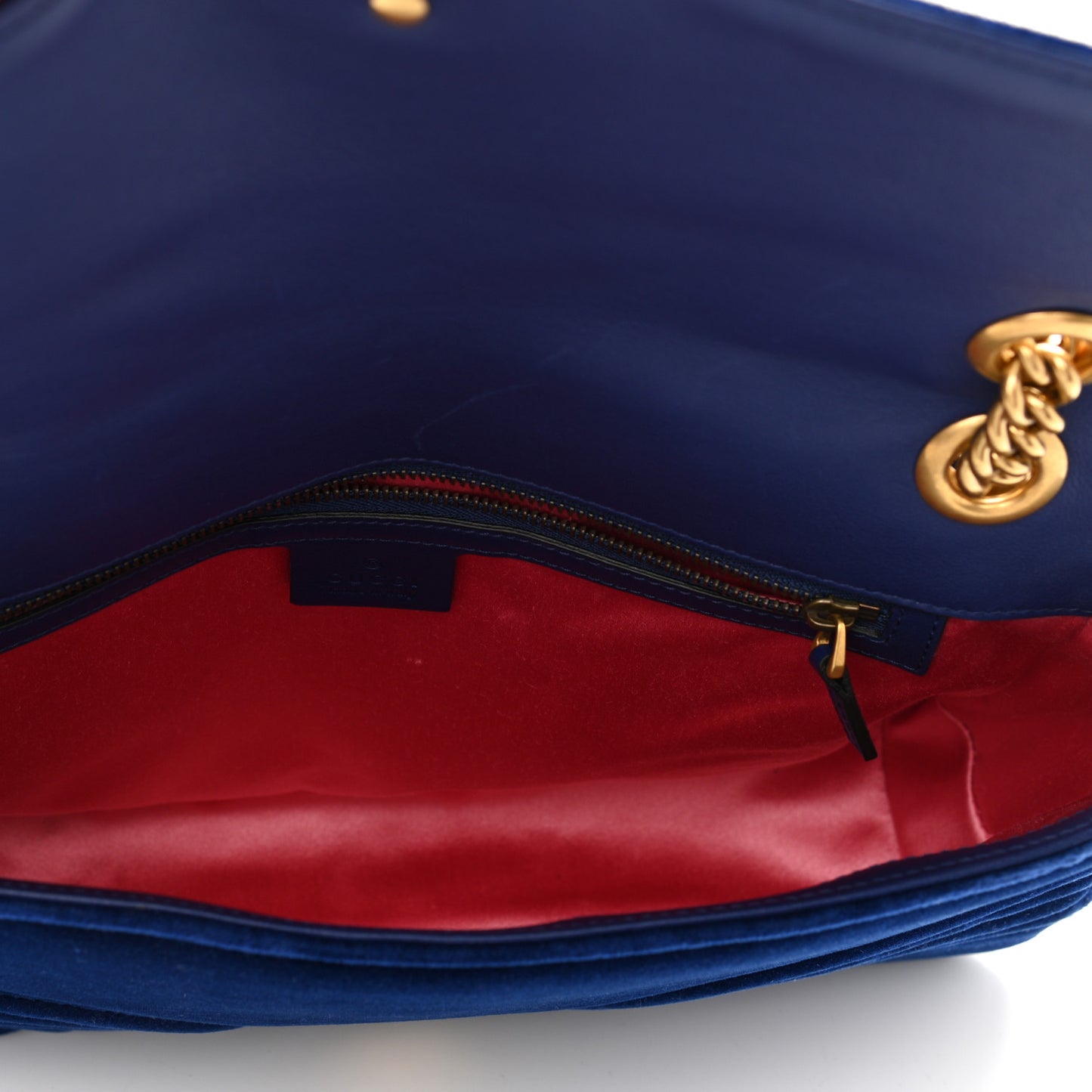 Velvet Matelasse Medium GG Marmont Shoulder Bag Cobalt Blue