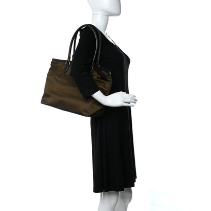 Prada Tessuto Nylon Soft Calf Shopping Tote Mimetico 2 of 9