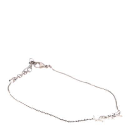 Saint Laurent Brass Monogram Charm Bracelet Silver 1 of 4