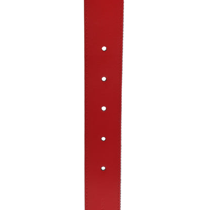 Louis Vuitton Denim Damier Monogram Patchwork 30mm Iconic Reversible Belt 80 32 Blue Rouge 11 of 11