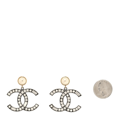 Chanel Crystal Baguette Pearl Bright Young Things CC Drop Earrings Silver 2 of 6