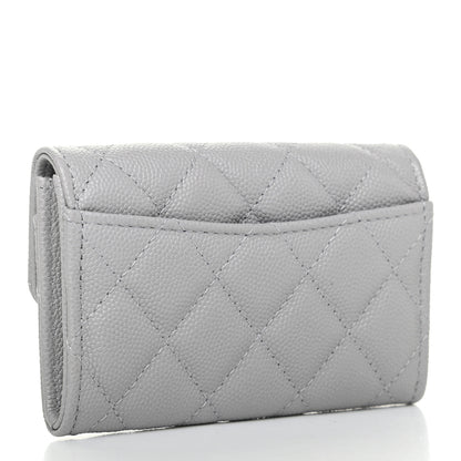 Chanel Caviar Quilted Flap Card Holder Wallet Grey 3 of 9