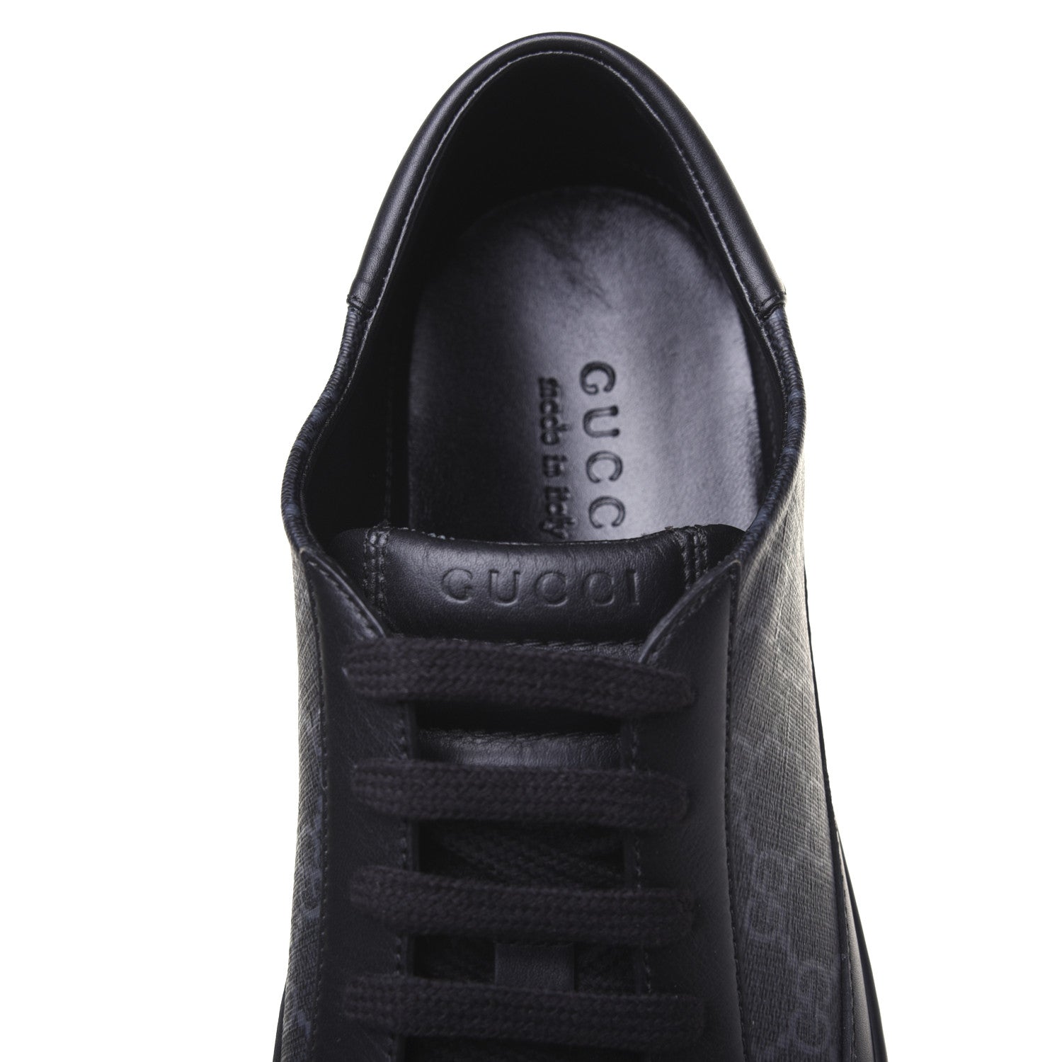 Gucci GG Supreme Monogram Mens Low Top Sneakers 11 Black 9 of 12
