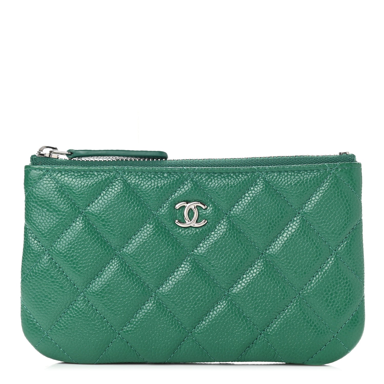 Chanel Caviar Quilted Small Cosmetic Case Green 1 of 10