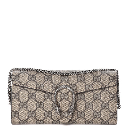 Gucci GG Supreme Monogram Dionysus Chain Clutch Wallet Beige Taupe 1 of 12