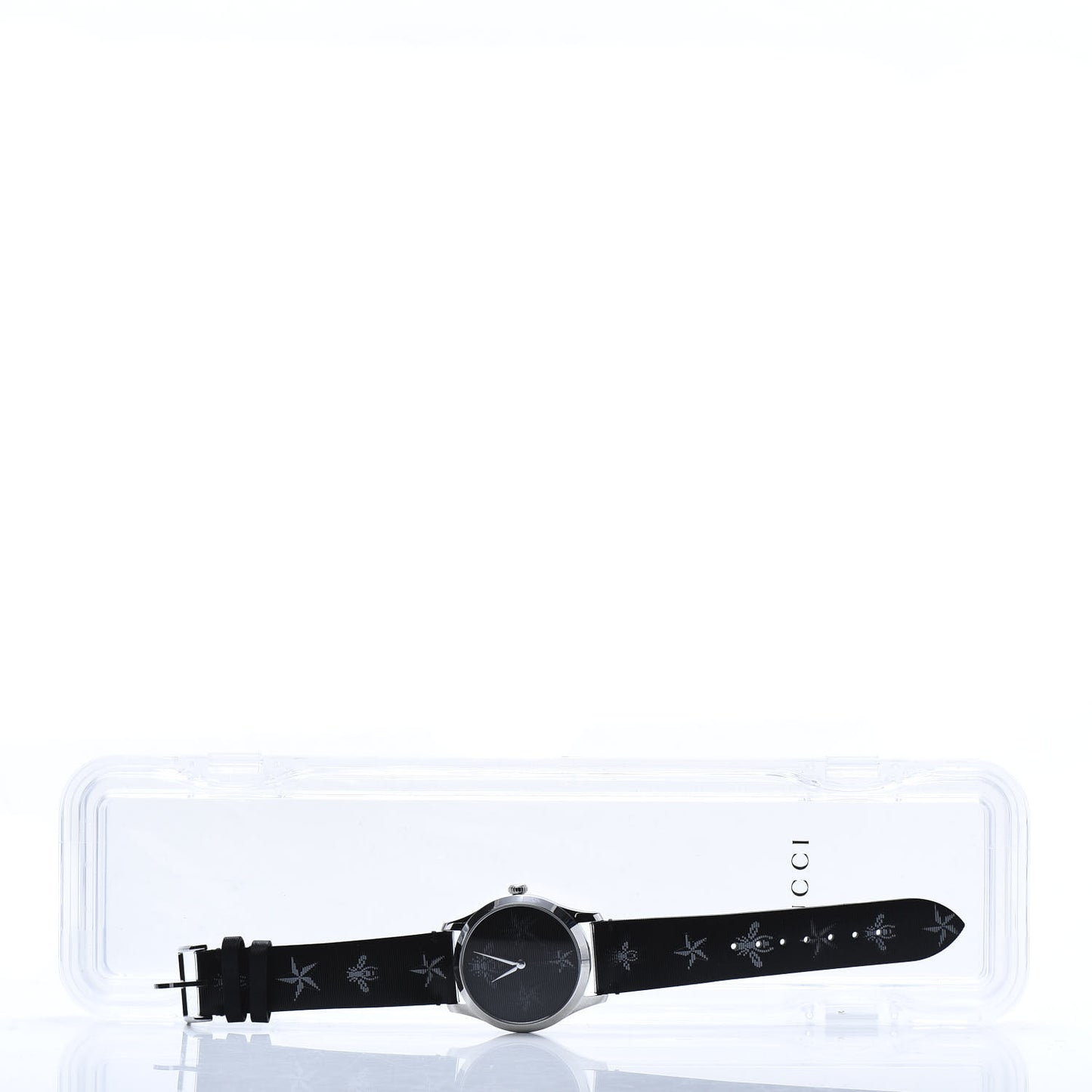 Stainless Steel Calfskin 38mm G-Timeless Bee Star Hologram Quartz Watch Black