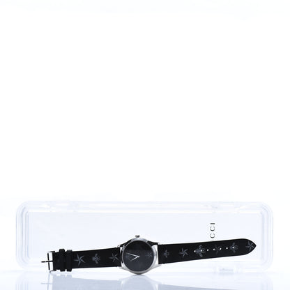 Gucci Stainless Steel Calfskin 38mm G-Timeless Bee Star Hologram Quartz Watch Black 8 of 8