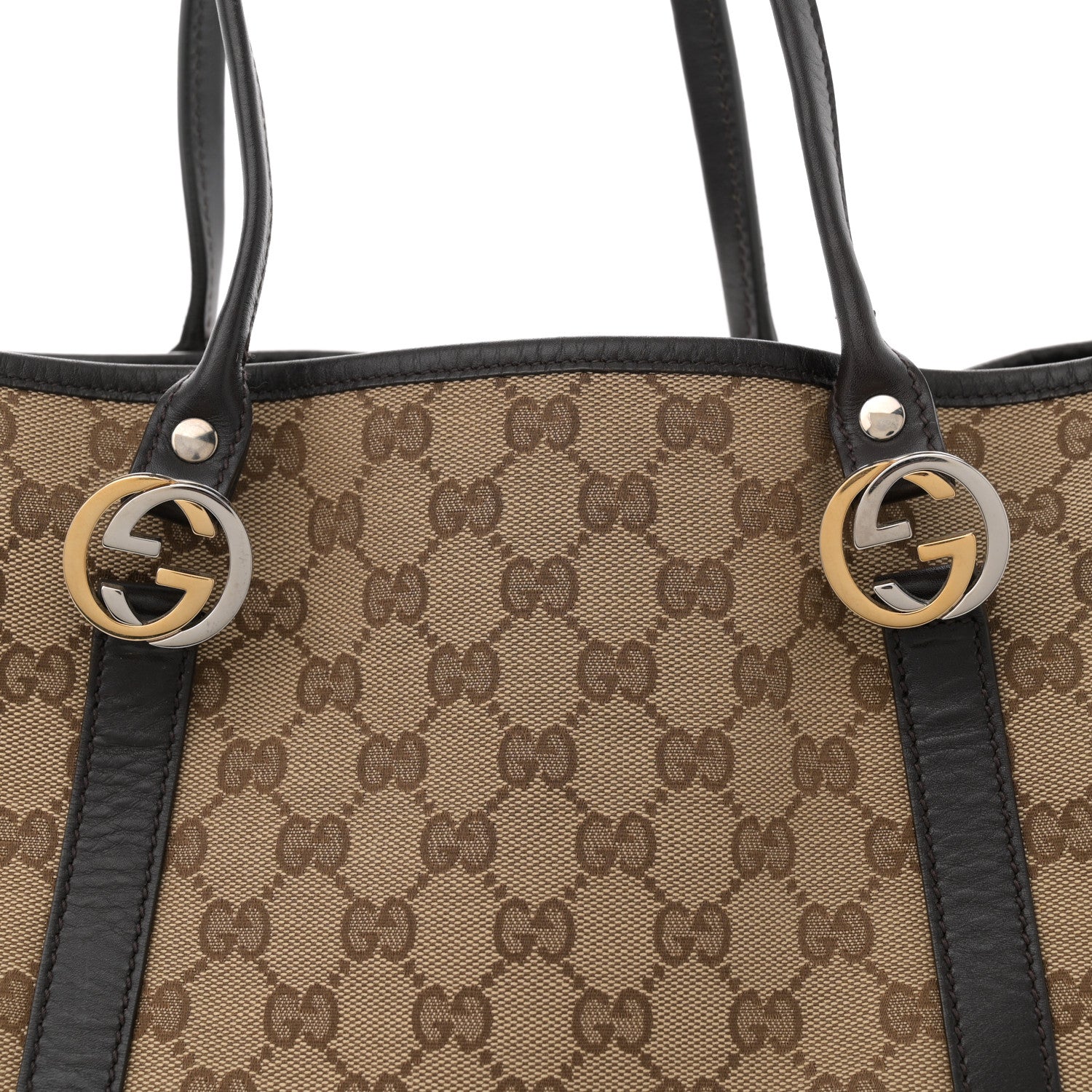 Gucci Monogram Medium Twins Tote Dark Brown 8 of 11