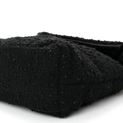 Saint Laurent Boucle Tweed Quilted Small Loulou Puffer Monogram Chain Satchel Black 10 of 12