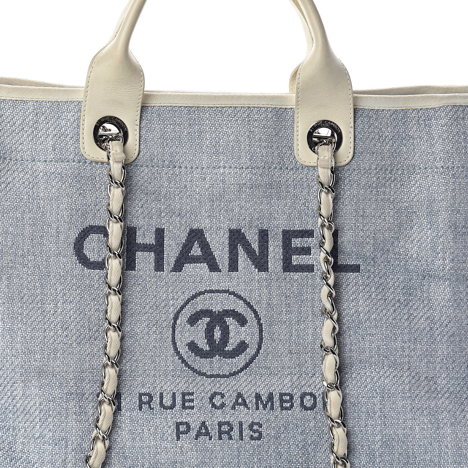 Chanel Canvas Medium Deauville Tote Light Blue 8 of 10