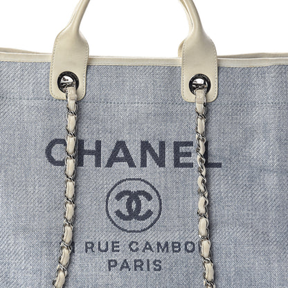Chanel Canvas Medium Deauville Tote Light Blue 8 of 10