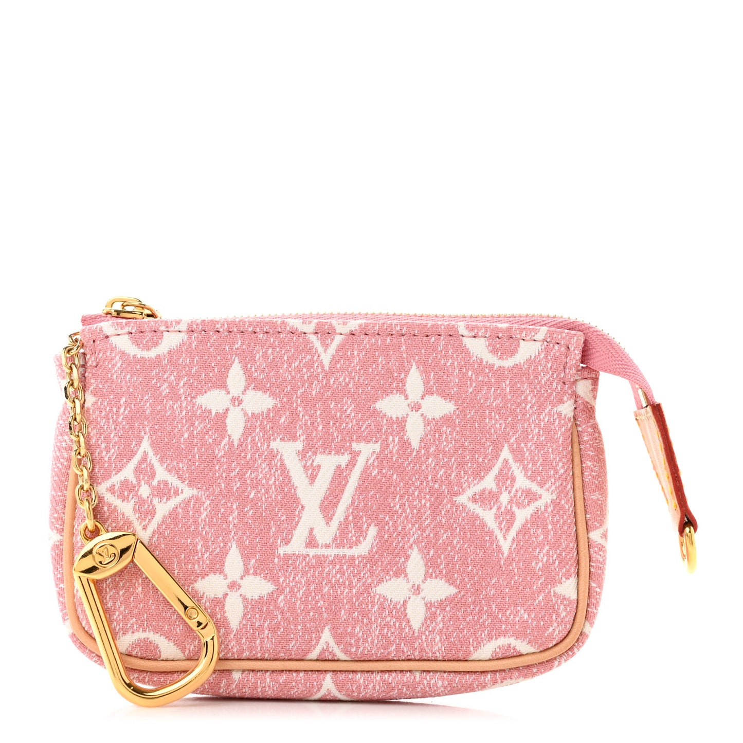 Denim Jacquard Monogram Micro Pochette Accessories Rose