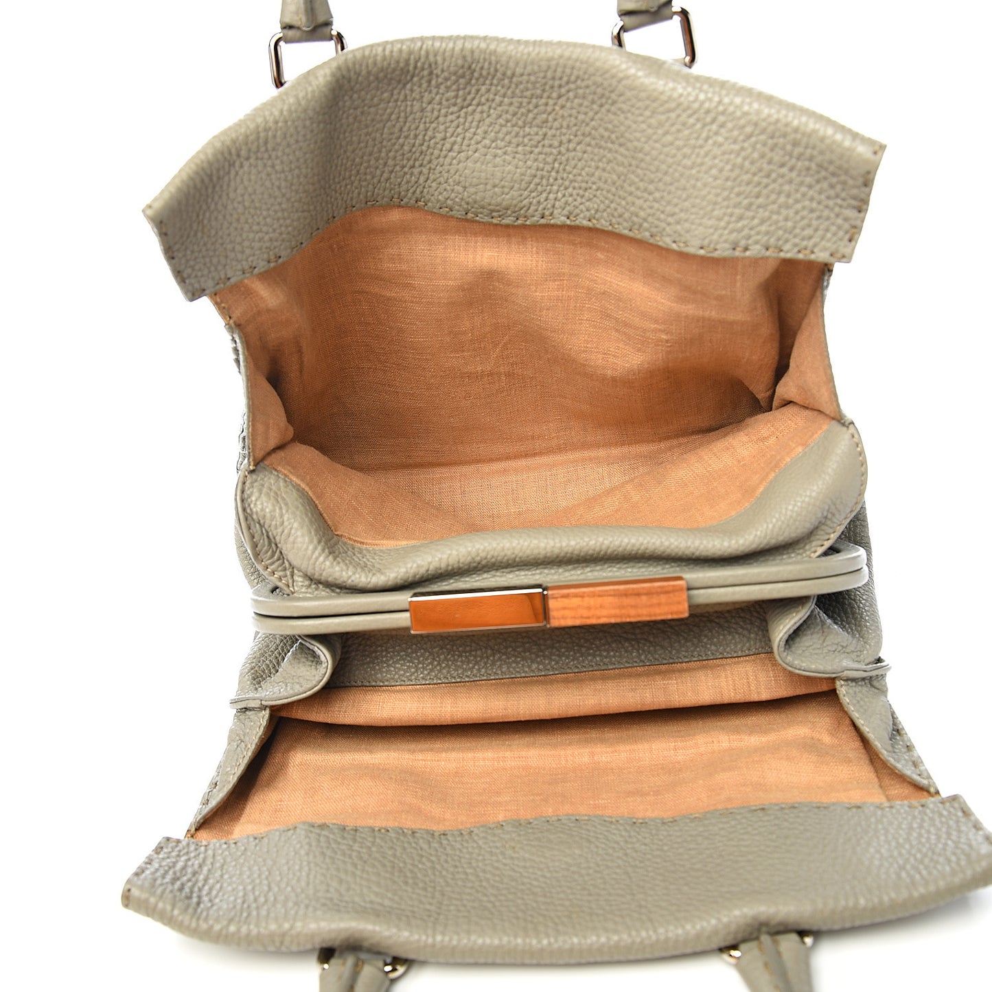 Calfskin Romano Selleria Tote Grey